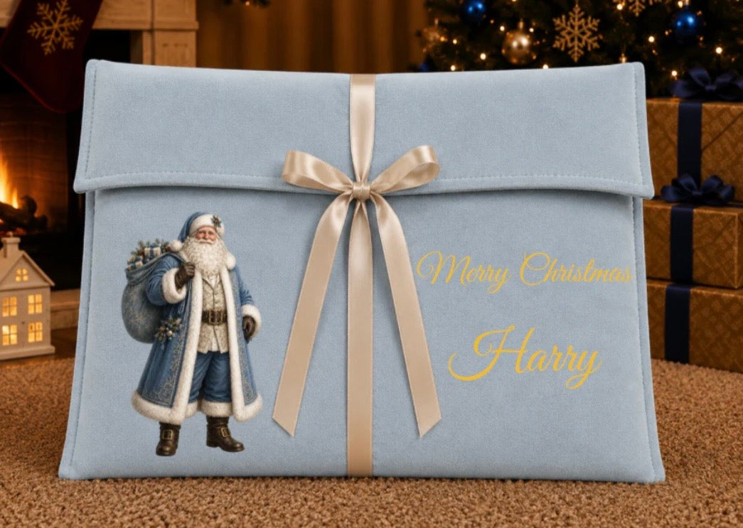 Boutique Christmas Deep Envelope Bag - Blue