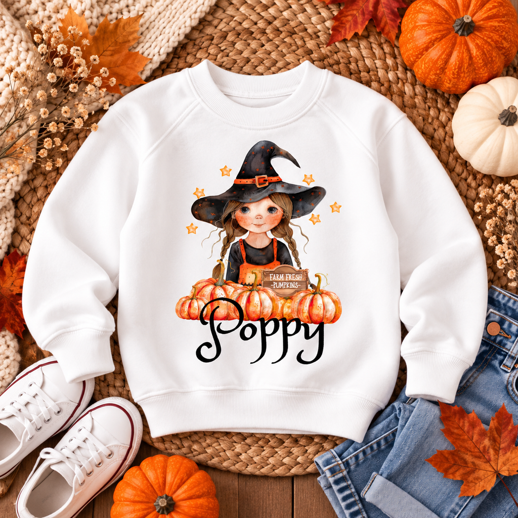 Pumpkin Patch Witch Personalised Sweater