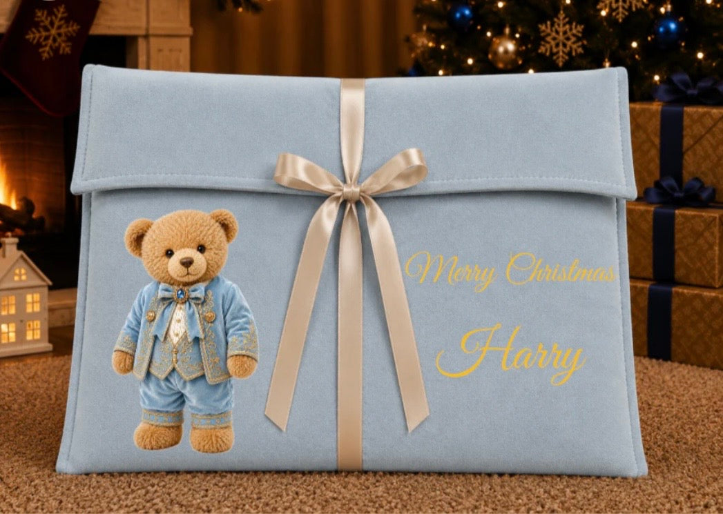 Boutique Christmas Deep Envelope Bag - Blue