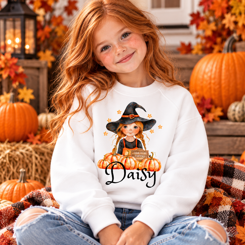 Pumpkin Patch Witch Personalised Sweater