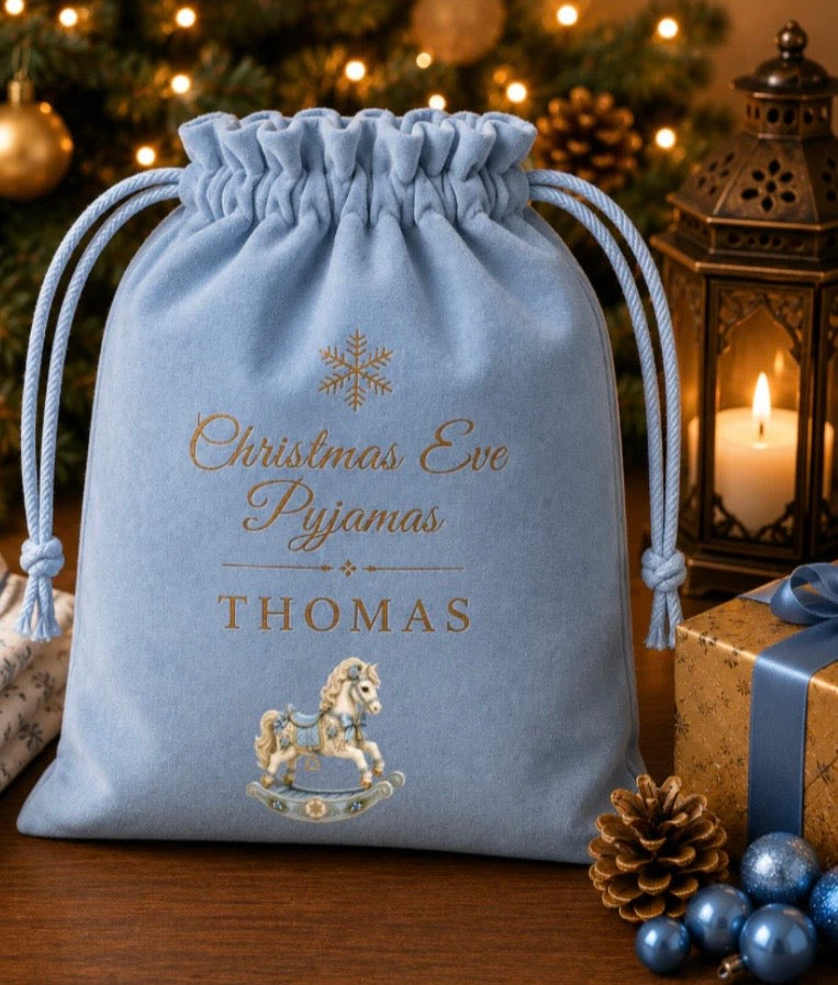 Boutique Christmas Pyjama Bag Blue