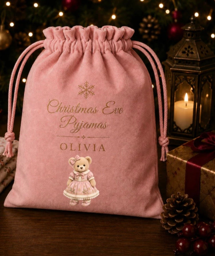 Boutique Christmas Pyjama Bag Pink