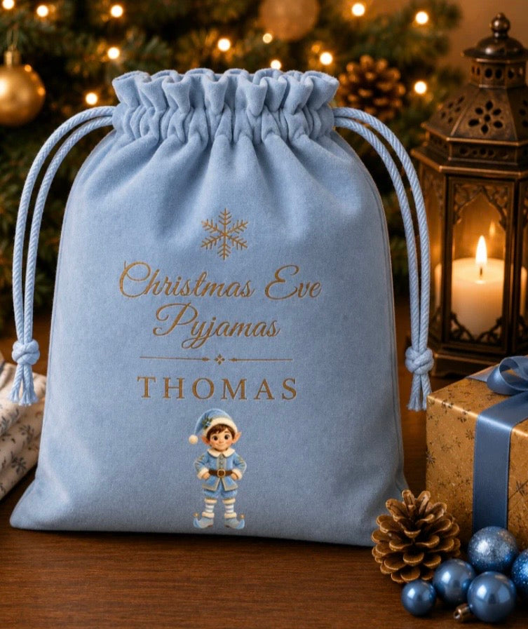 Boutique Christmas Pyjama Bag Blue