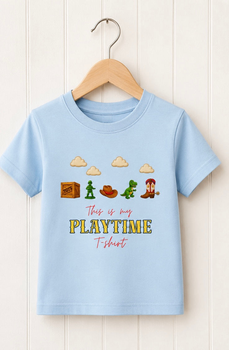 This Is My Playtime T-Shirt – Baby Blue Kids Tee