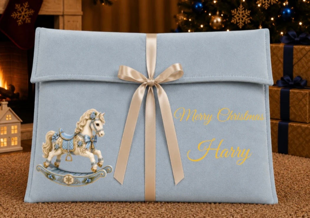 Boutique Christmas Deep Envelope Bag - Blue