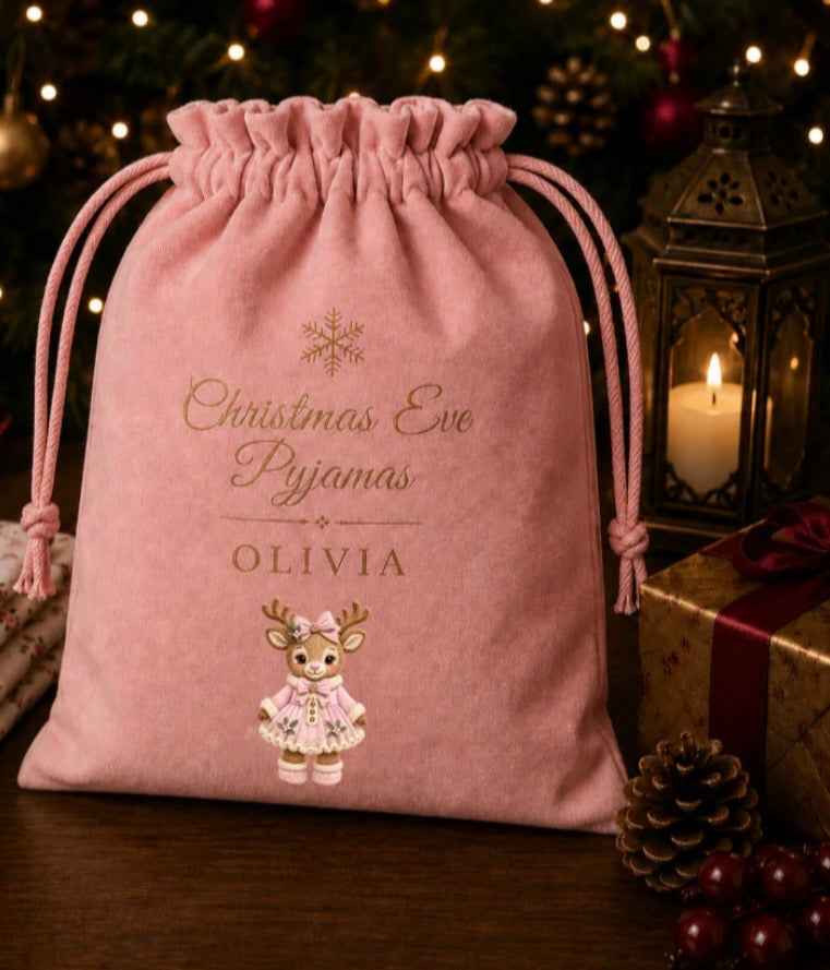 Boutique Christmas Pyjama Bag Pink