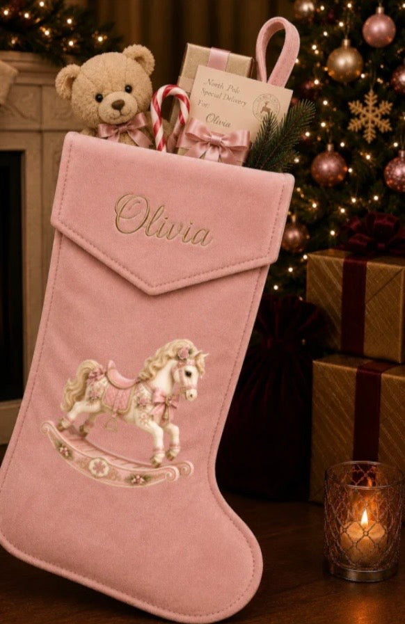 Boutique Christmas Stocking Pink
