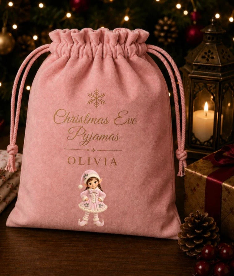 Boutique Christmas Pyjama Bag Pink