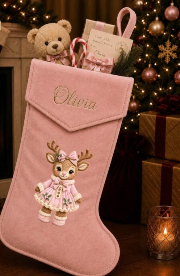 Boutique Christmas Stocking Pink