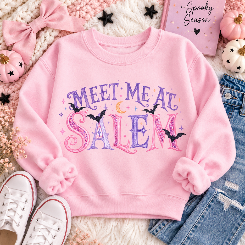 Meet Me At Salem Pastel Pink Sweater