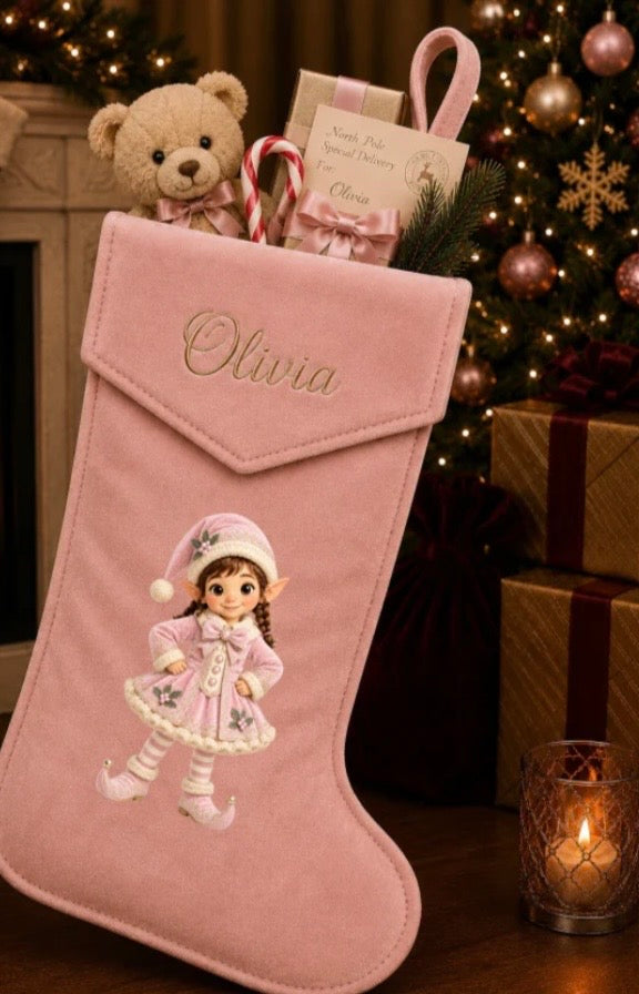 Boutique Christmas Stocking Pink