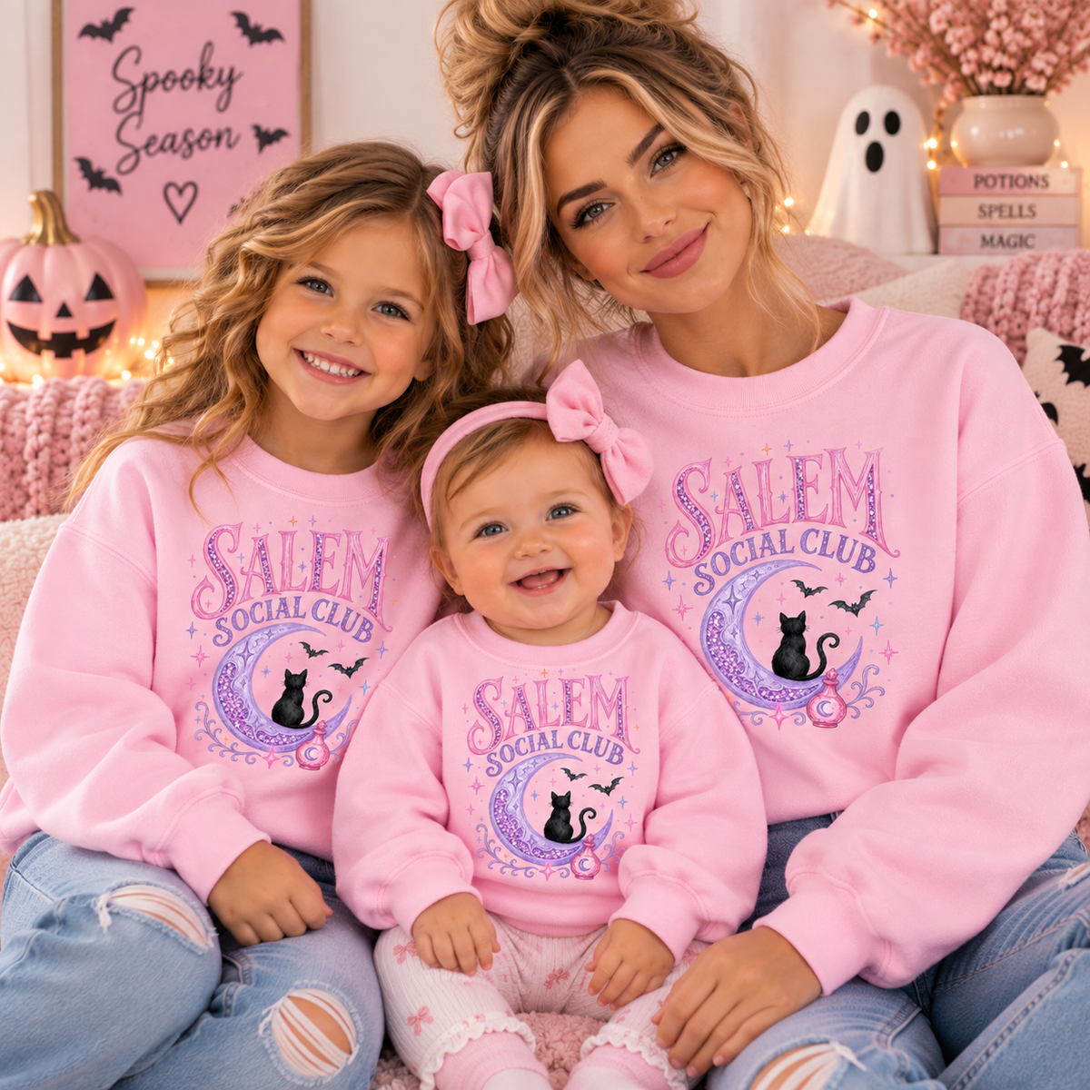Salem Social Club Pastel Pink Sweater