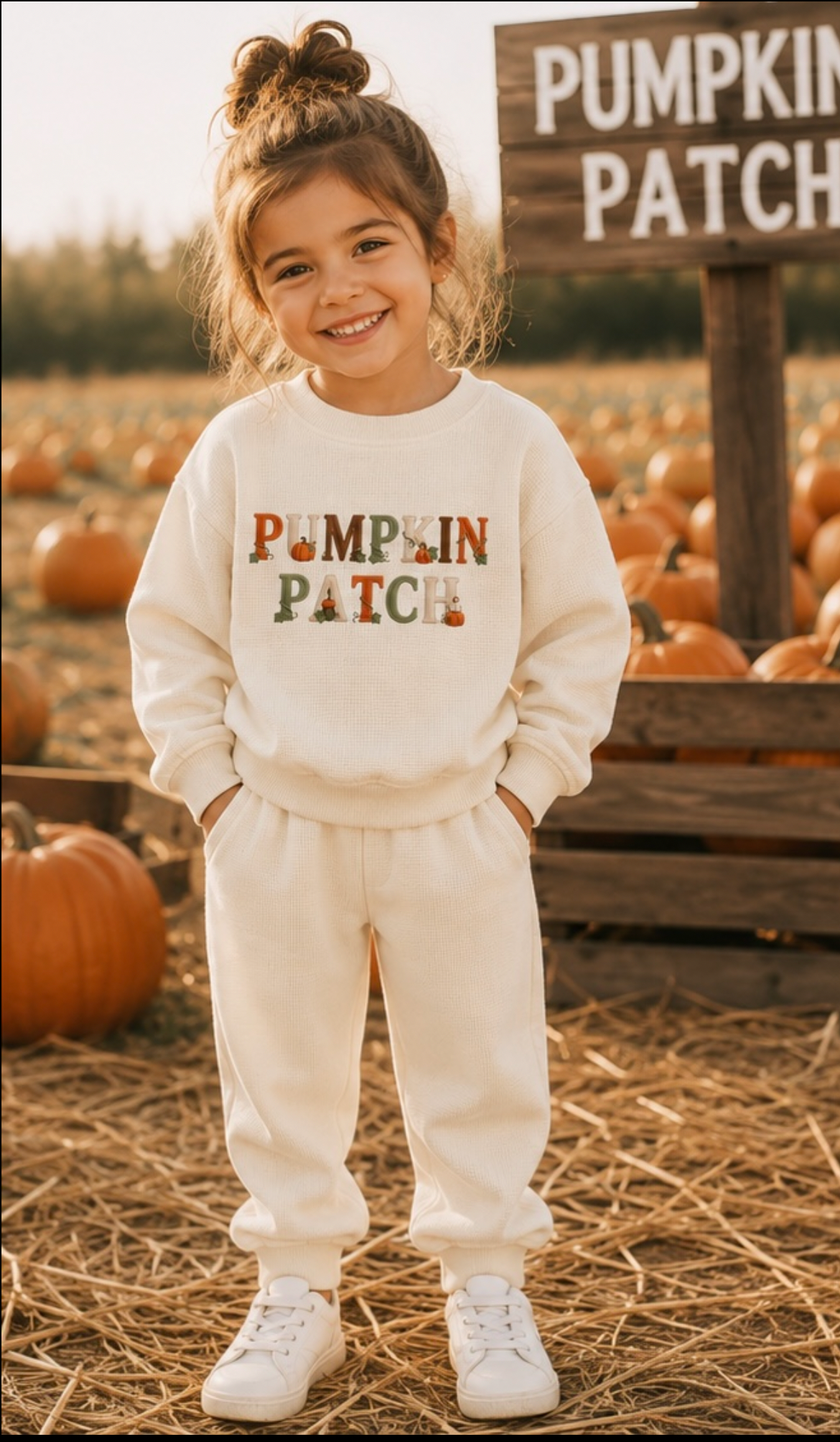Vintage Pumpkin Patch Waffle Knit Lounge Set