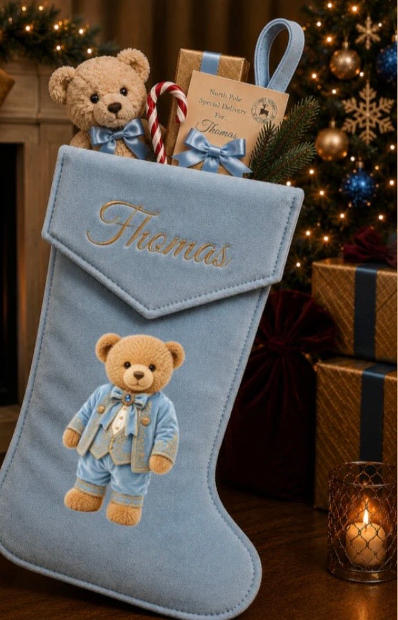 Boutique Christmas Stocking Blue