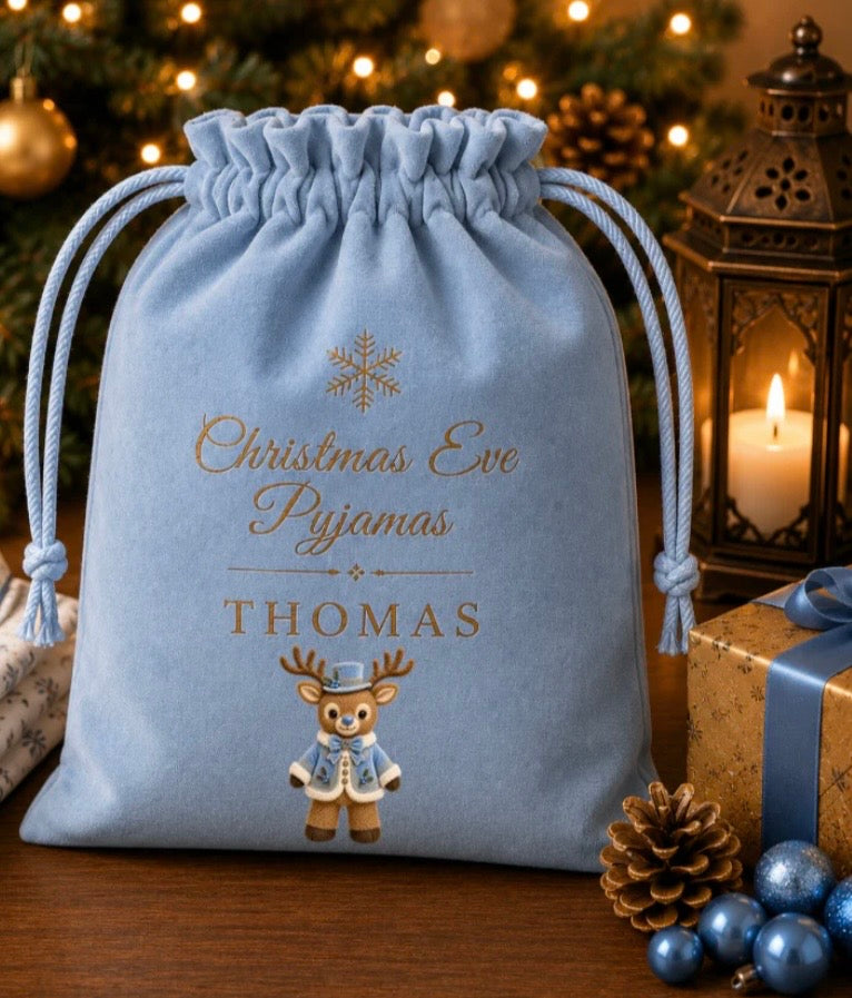 Boutique Christmas Pyjama Bag Blue