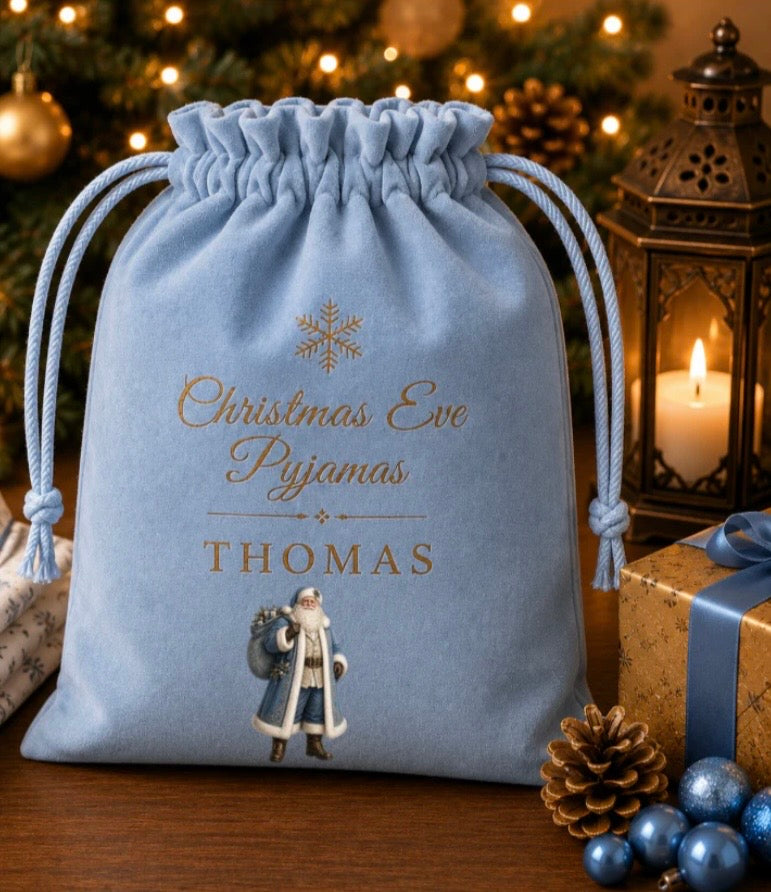 Boutique Christmas Pyjama Bag Blue