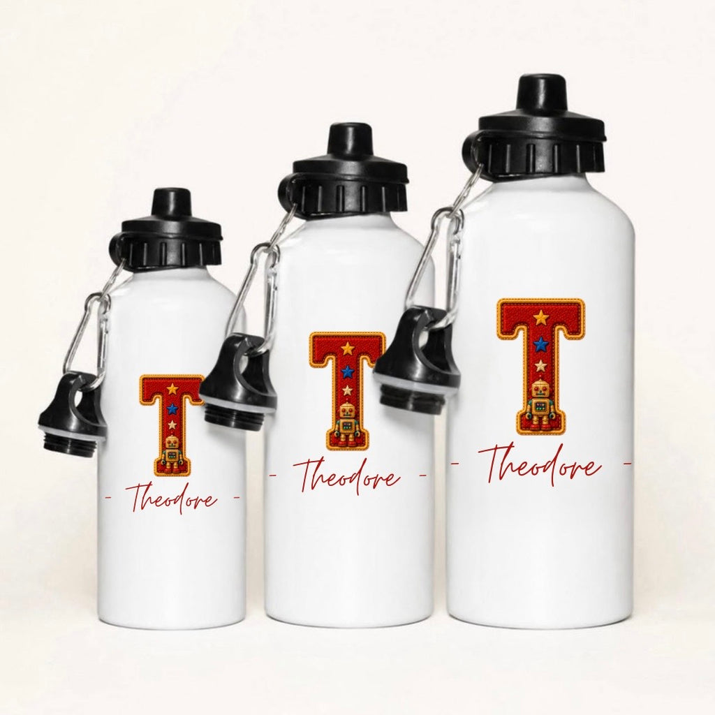 Personalised Playroom Aluminium Water Bottle With 2 Caps (3 Sizes)