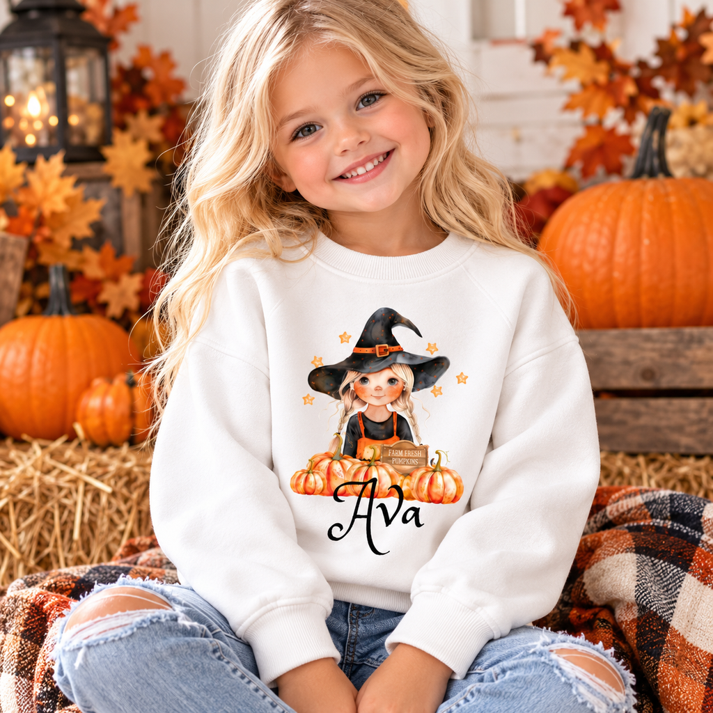 Pumpkin Patch Witch Personalised Sweater