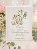 Personalised Christening Floppy Bunny Guest Book