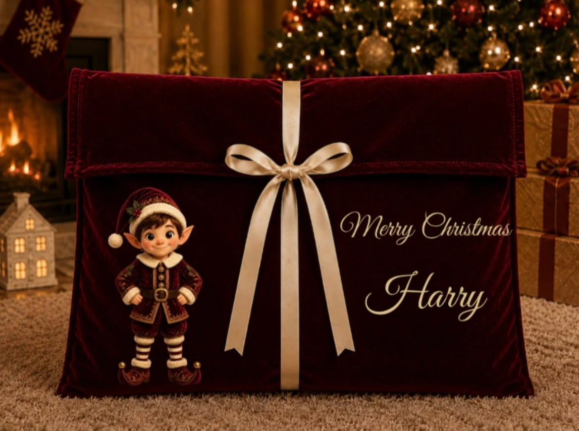 Boutique Christmas Deep Envelope Bag Red