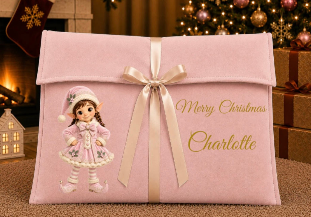 Boutique Christmas Deep Envelope Bag Pink