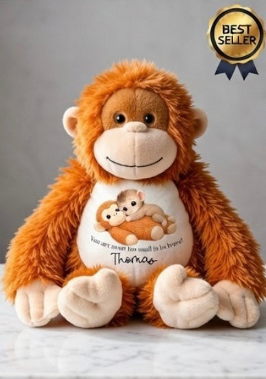 Personalised orangutan teddy bear
