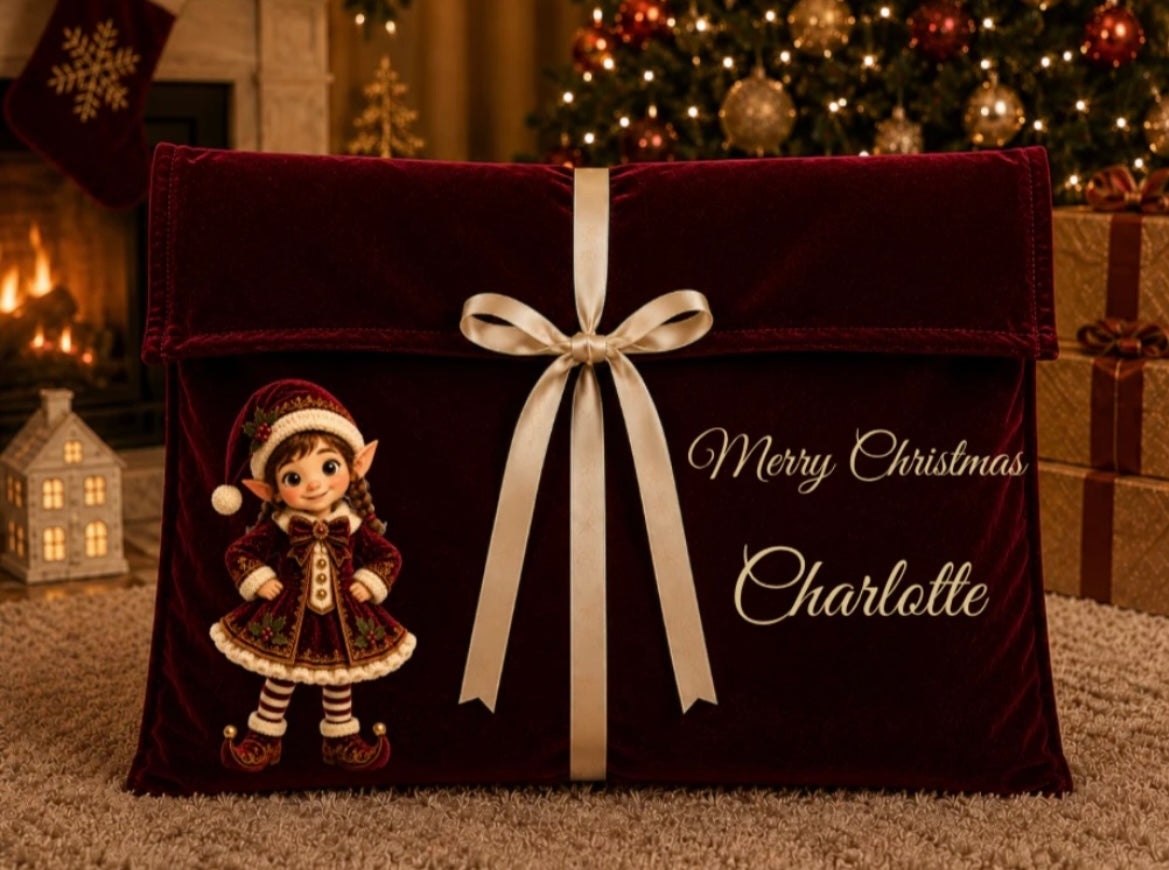 Boutique Christmas Deep Envelope Bag Red