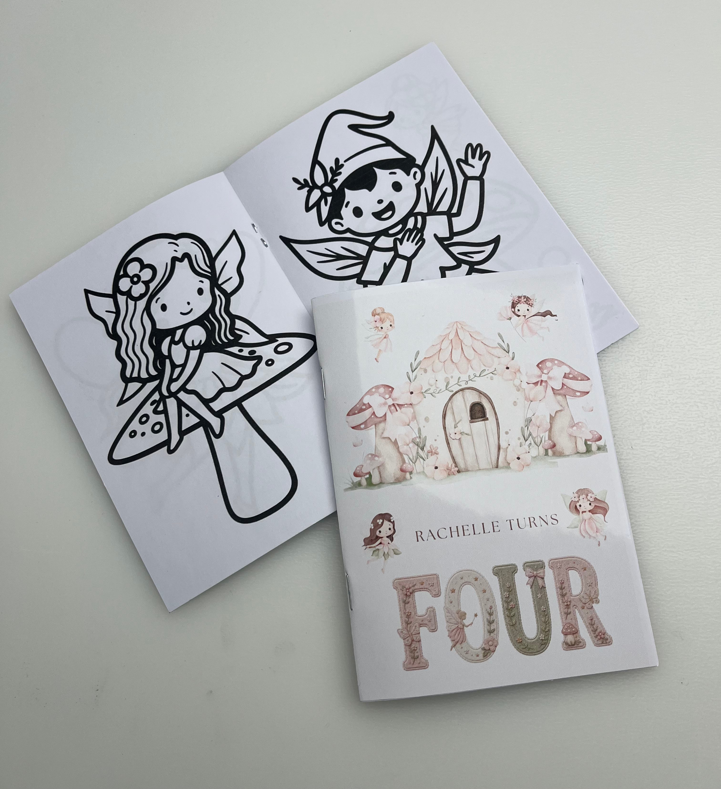 Personalised Garden Fairy Colouring Books - Party Favours