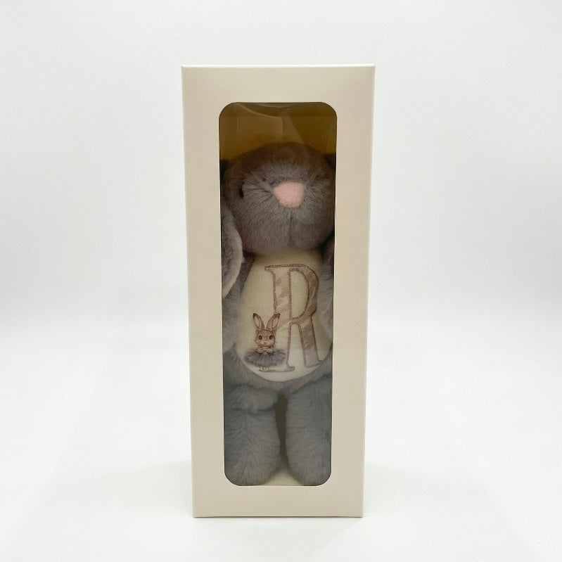 Grey Initial Rabbit - Tummi Bear Keychain/Bag Charm