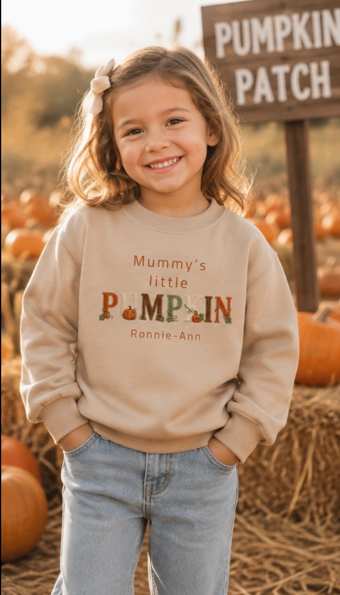 Personalised Mummy’s Little Pumpkin Mink Sweater