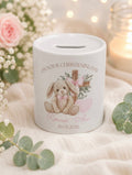 Personalised Christening Floppy Bunny Money Box