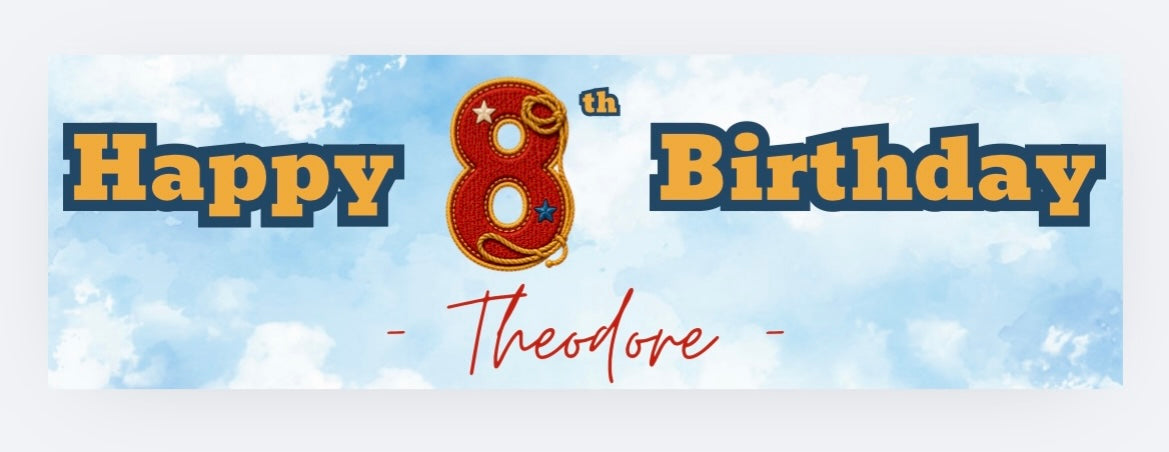 Personalised Playroom Birthday Banner - Number Digit (28x90cm)