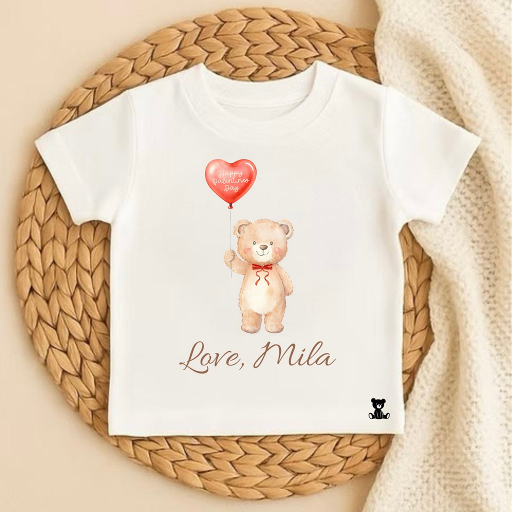 Personalised Valentines Teddy T-shirt