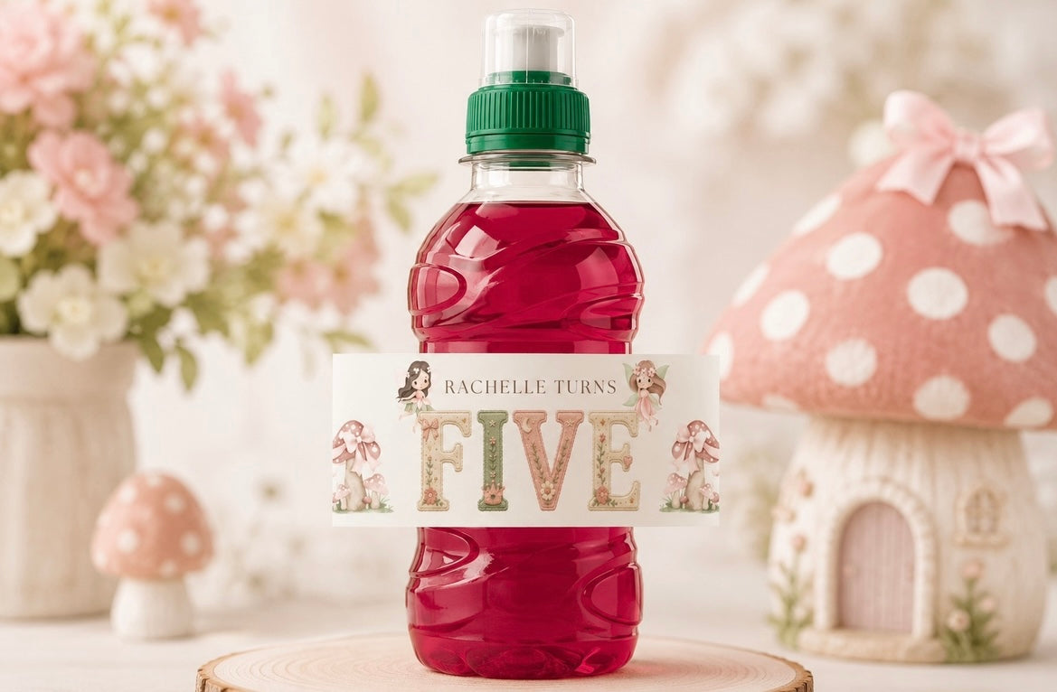 Personalised Garden Fairy Fruit Shoot Bottle Labels