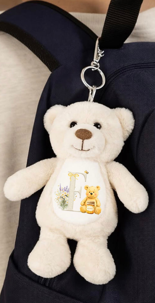 Honey bear initial - Tummi Bear keychain/bag charm