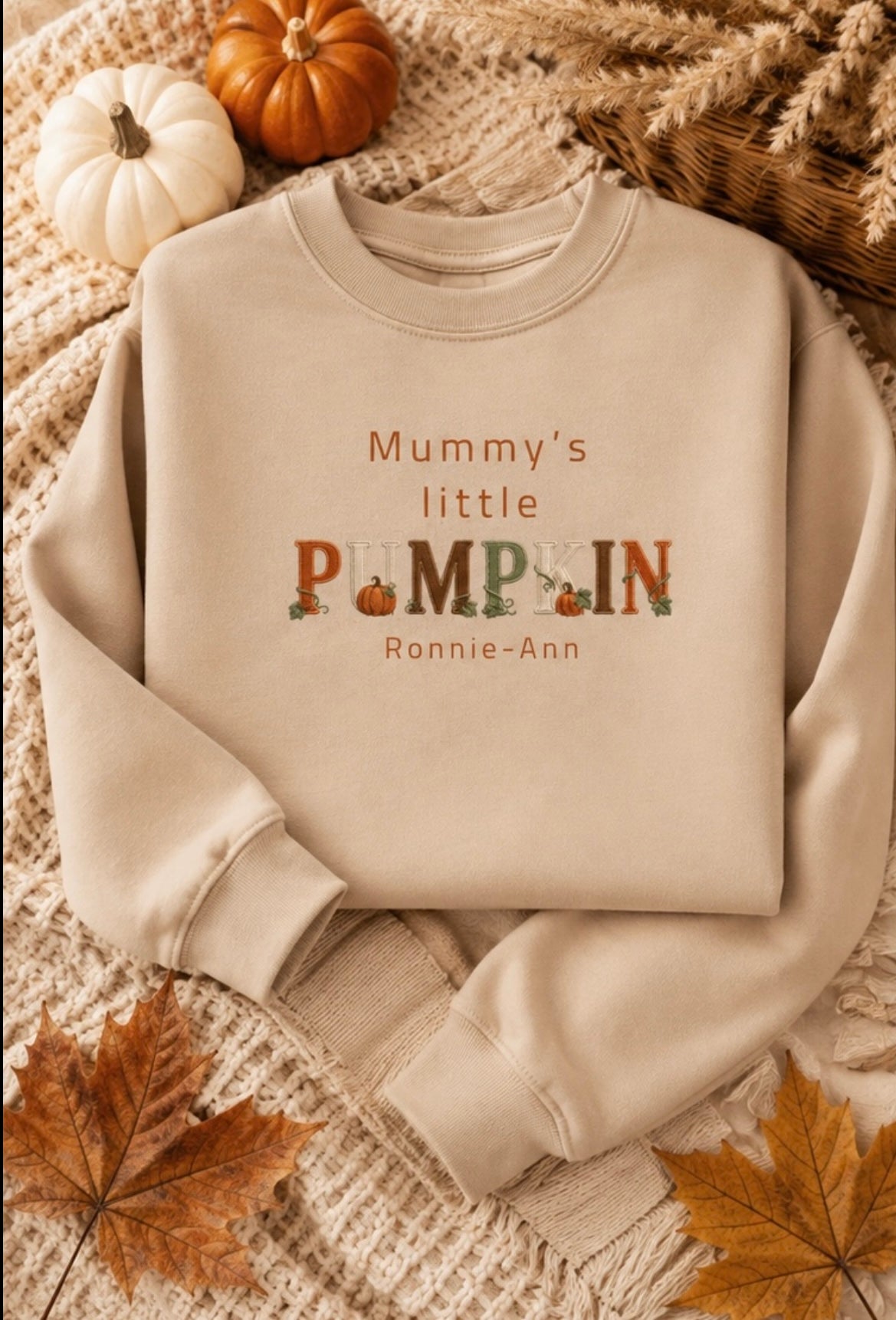 Personalised Mummy’s Little Pumpkin Mink Sweater