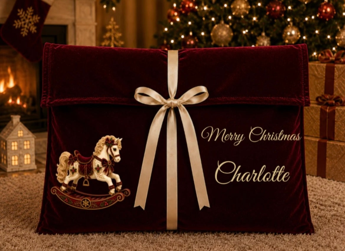 Boutique Christmas Deep Envelope Bag Red