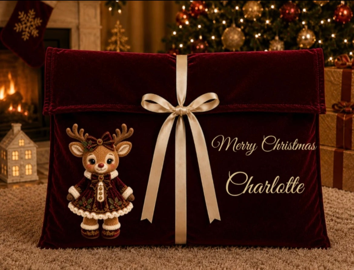 Boutique Christmas Deep Envelope Bag Red