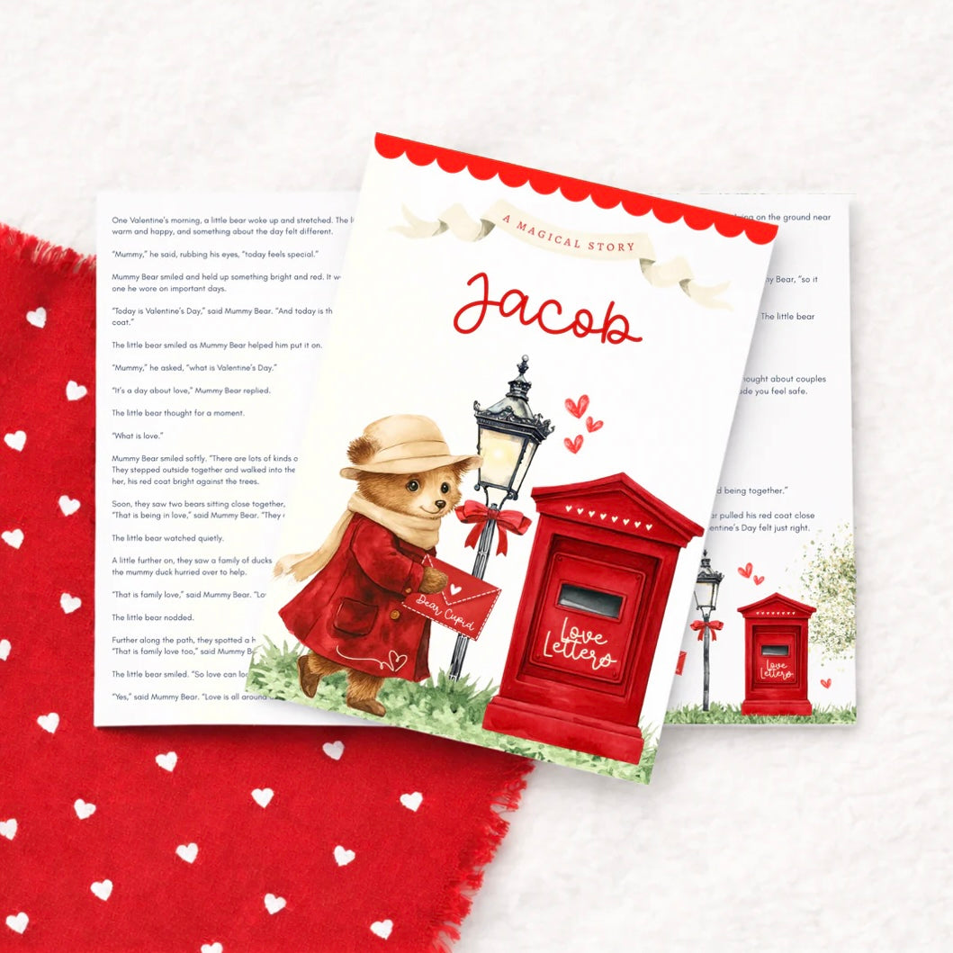 Valentine’s Day letterbox bear story booklet