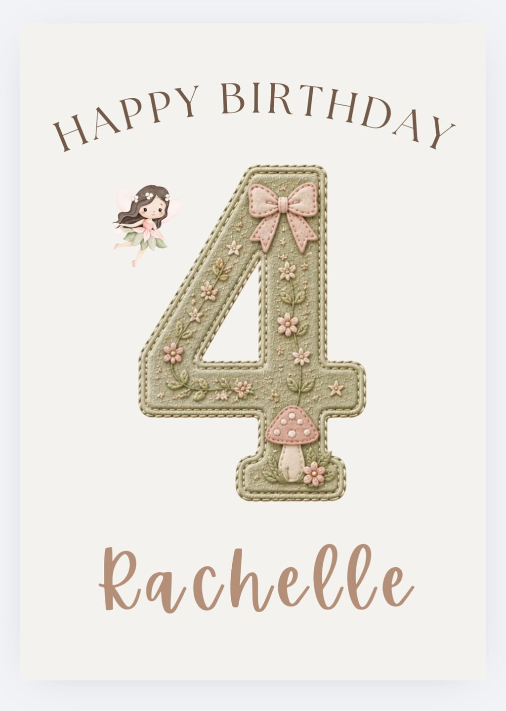 Personalised Garden Fairy Birthday Card | A5 Premium Birthday Card