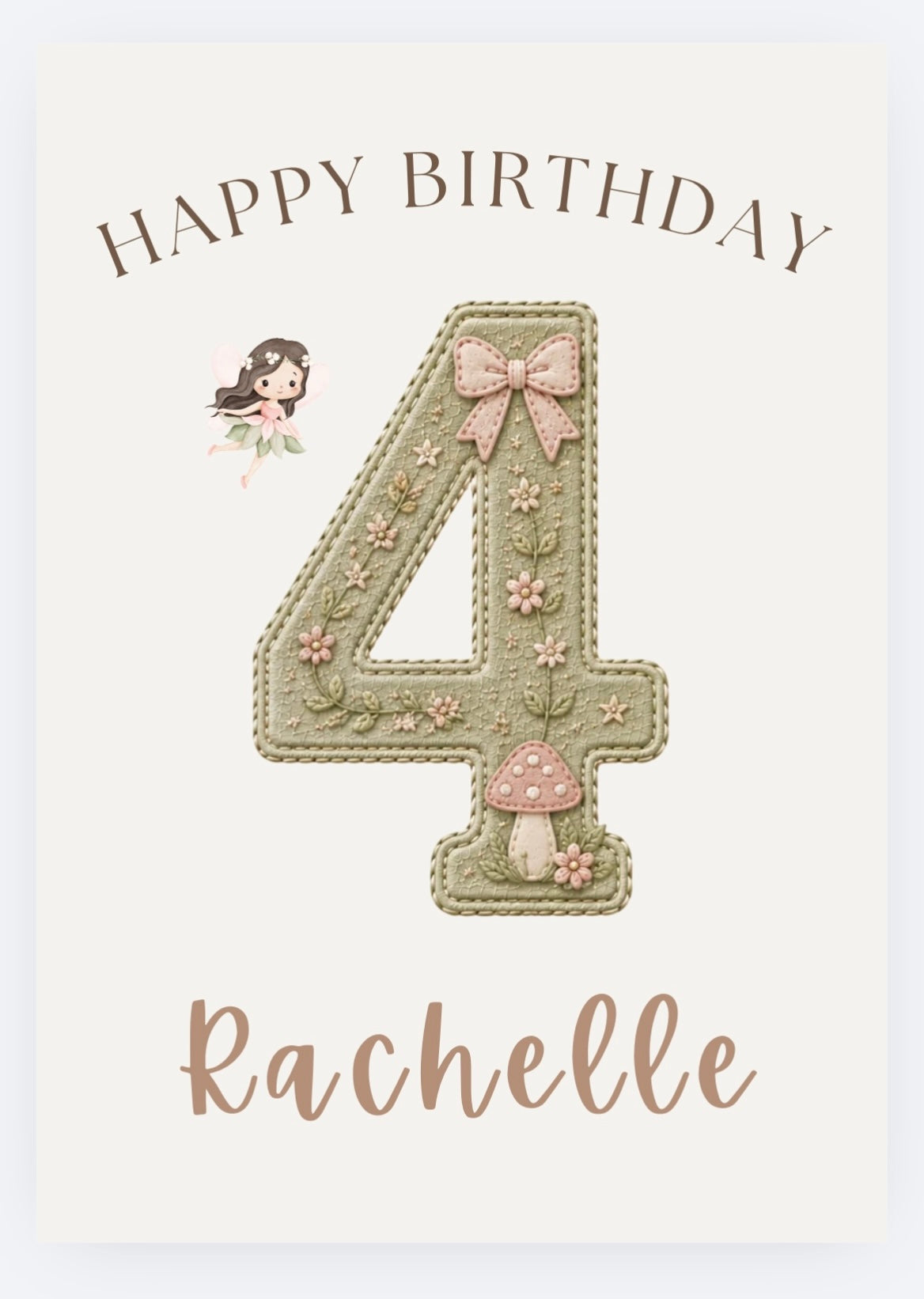 Personalised Garden Fairy Birthday Card | A5 Premium Birthday Card