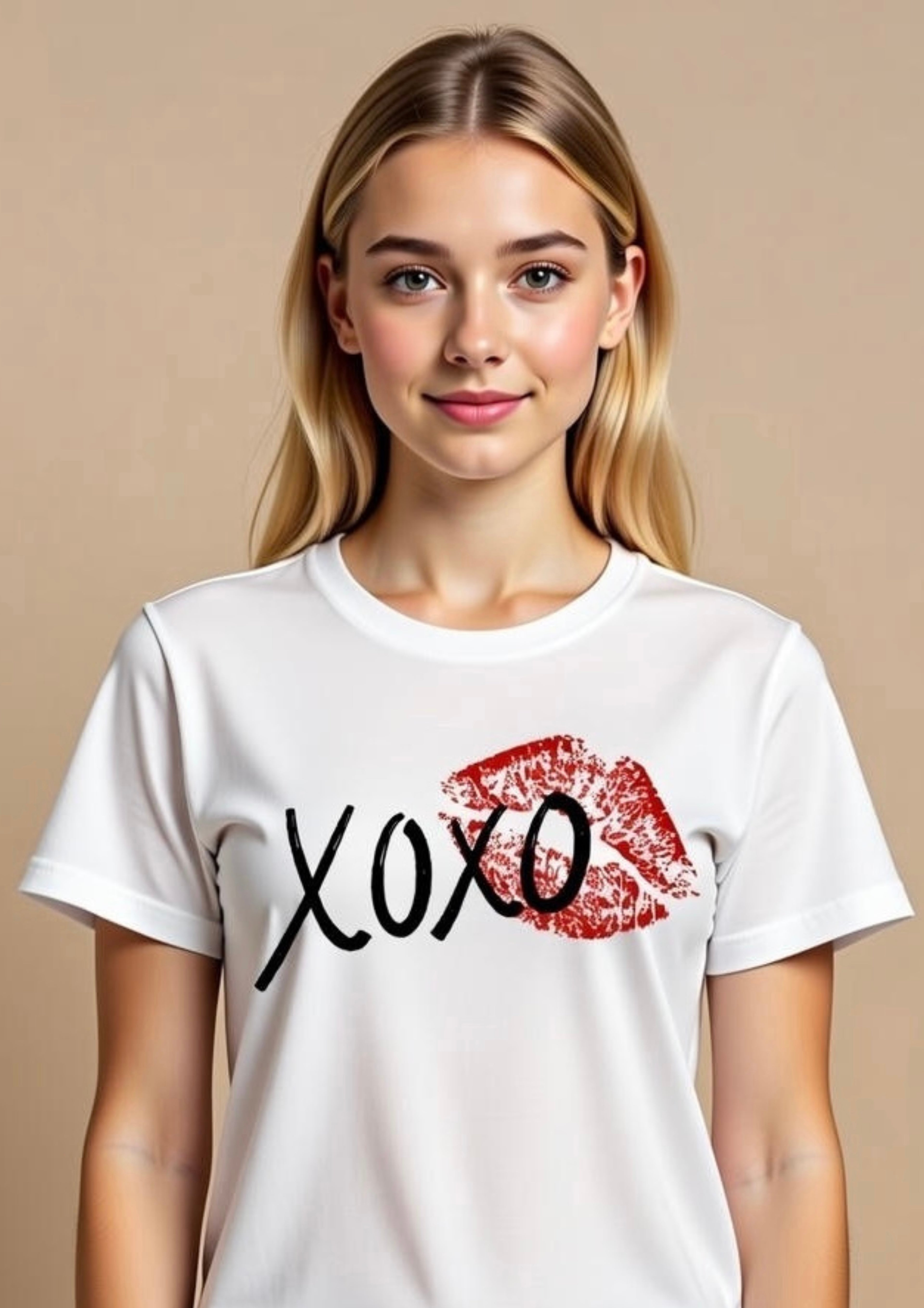 XOXO kiss print T-Shirt