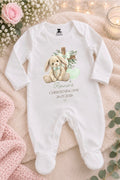 Personalised Christening Floppy Bunny Sleepsuit