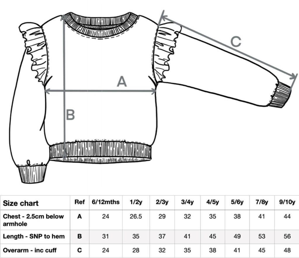 Personalised floral heart frill sleeved sweater