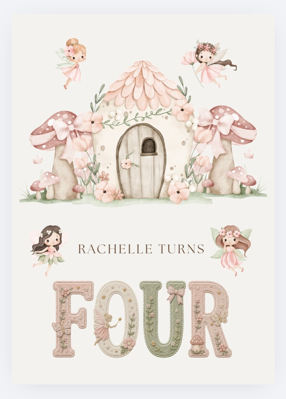 Personalised Garden Fairy Birthday Card | A5 Premium Birthday Card