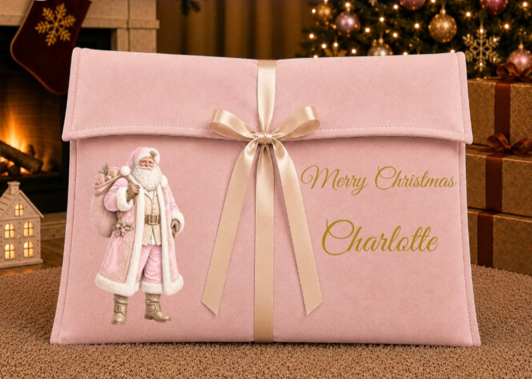 Boutique Christmas Deep Envelope Bag Pink