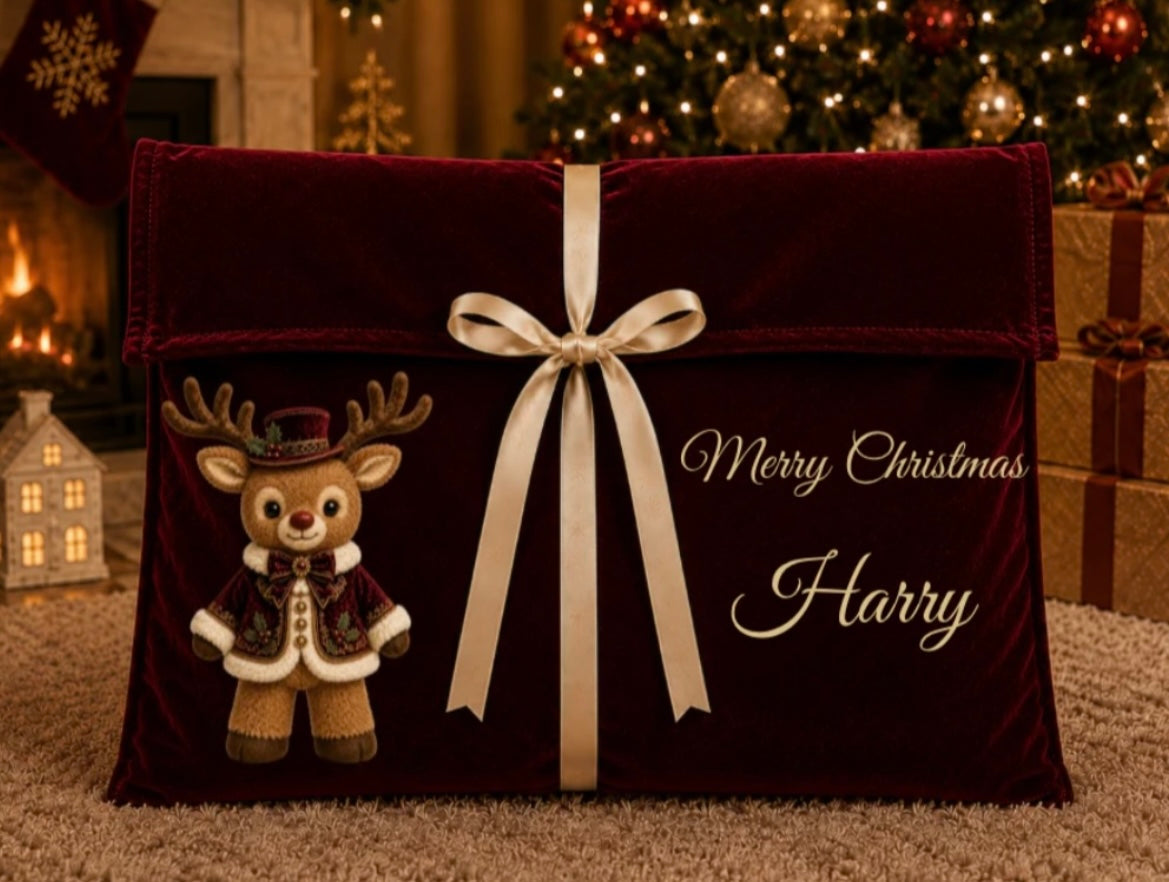 Boutique Christmas Deep Envelope Bag Red