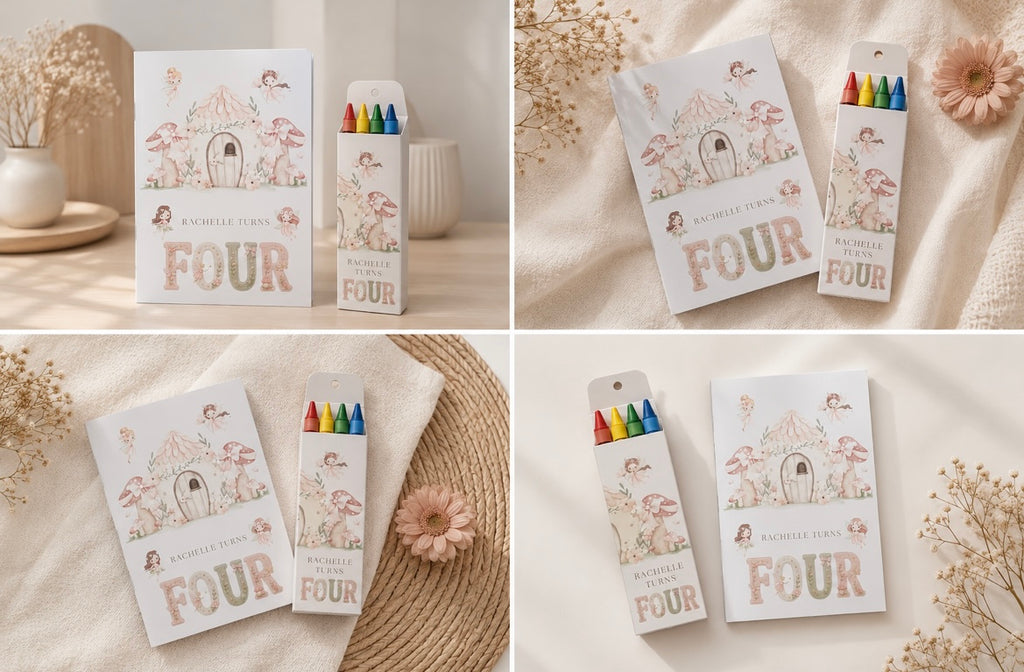 Personalised Garden Fairy Colouring Book And Crayons Party Pack