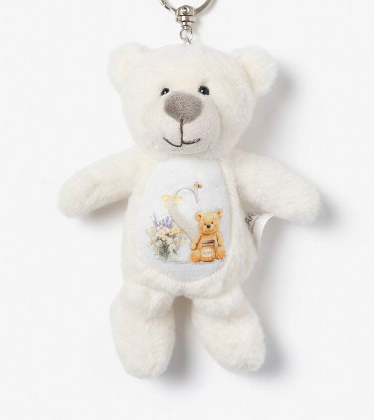 Honey bear initial - Tummi Bear keychain/bag charm