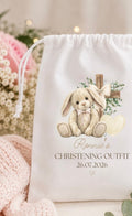 Personalised Christening Floppy Bunny Outfit Keepsake Bag